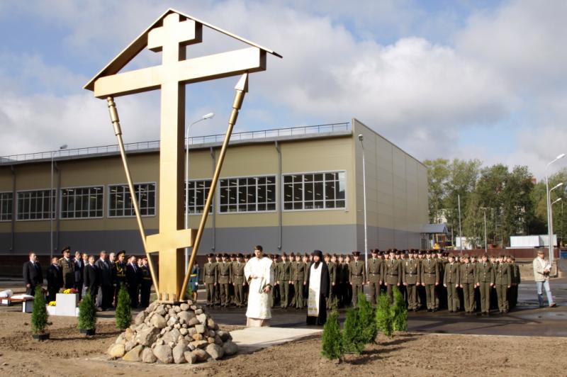 Освящение поклонного креста на месте будущего храма прп. Сергия Радонежского в Военной академии связи