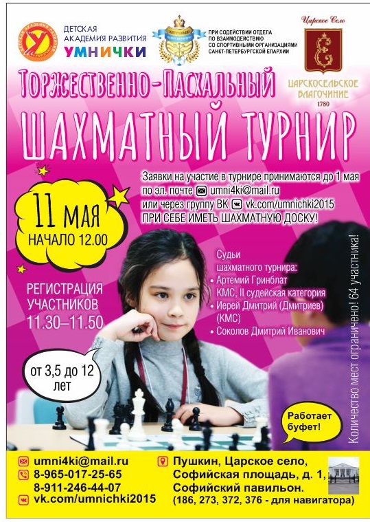 Детский пасхальный шахматный турнир 